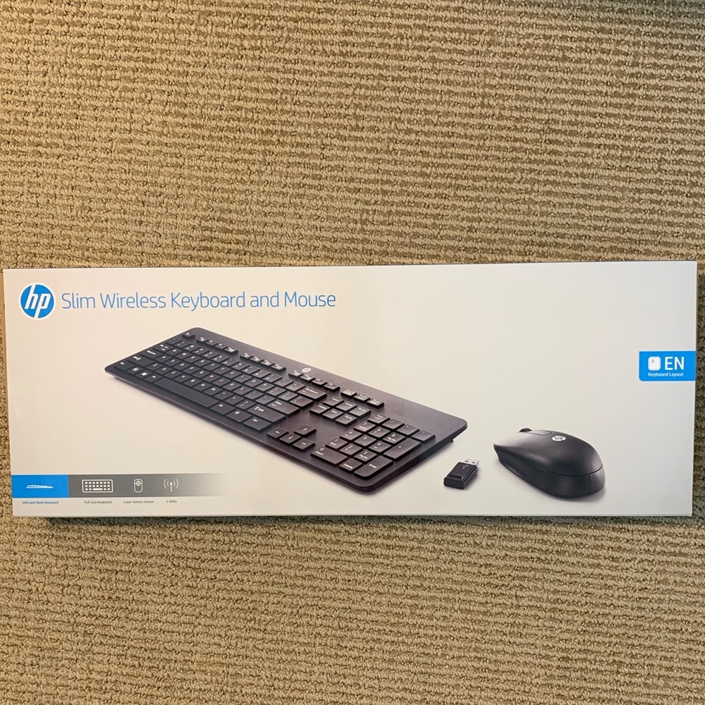 NWOT HP Slim Wireless Keyboard & Mouse
